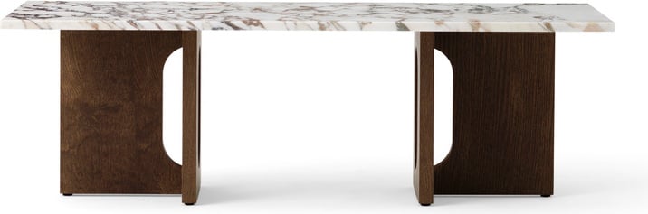 Stolik kawowy Androgyne Calacatta Viola 120 cm ciemny dąb z marmurowym blatem