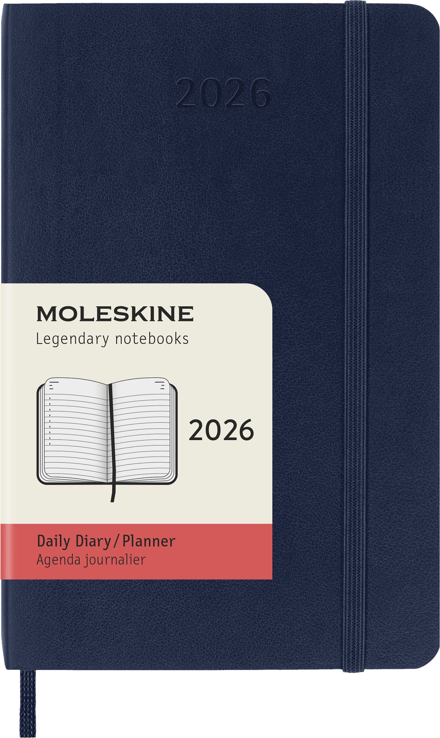 Kalendarz dzienny w miękkiej oprawie Moleskine 2026 12M P granatowy