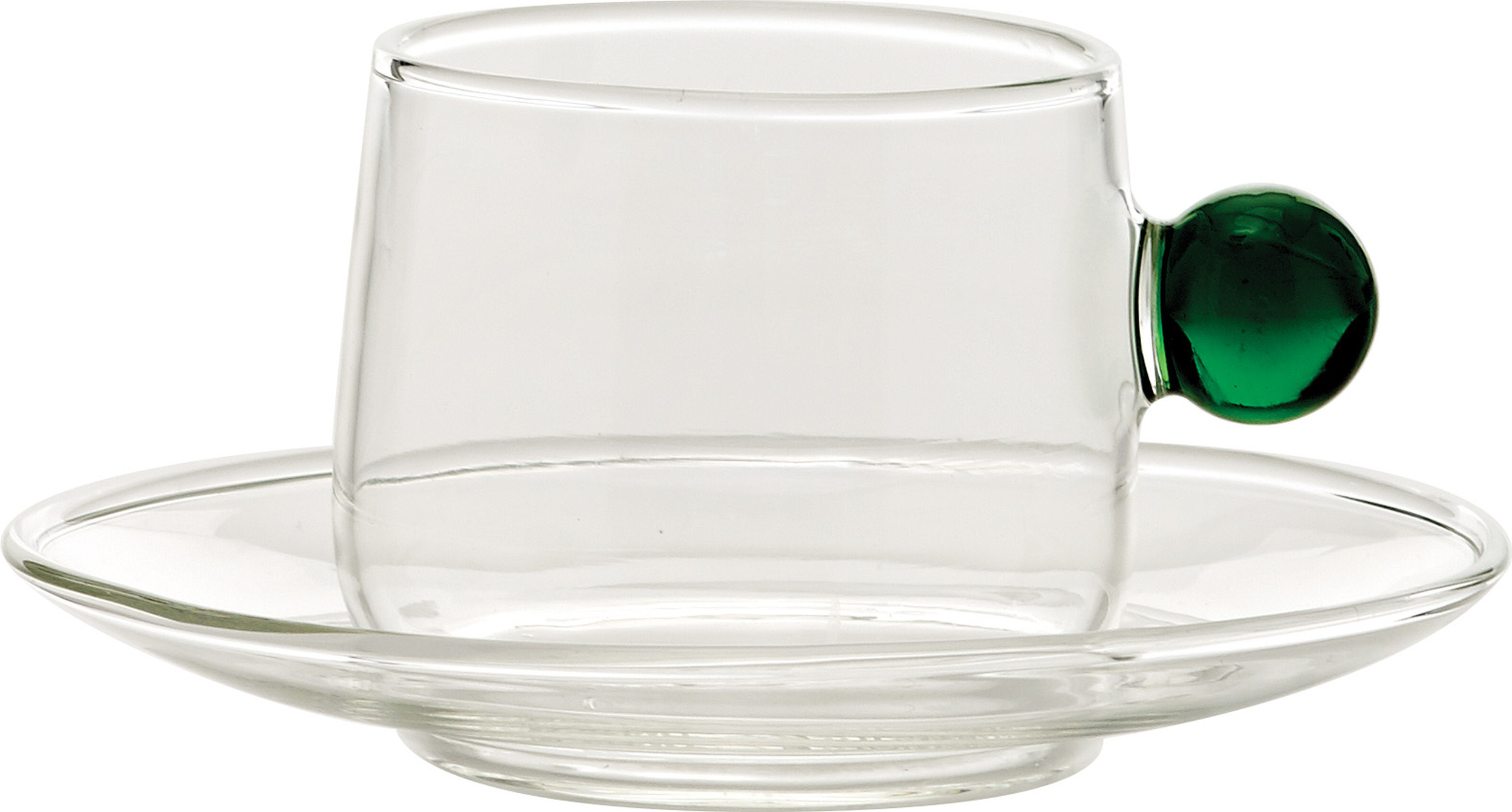 Filiżanka do kawy Bilia 120 ml zielona ze spodkiem