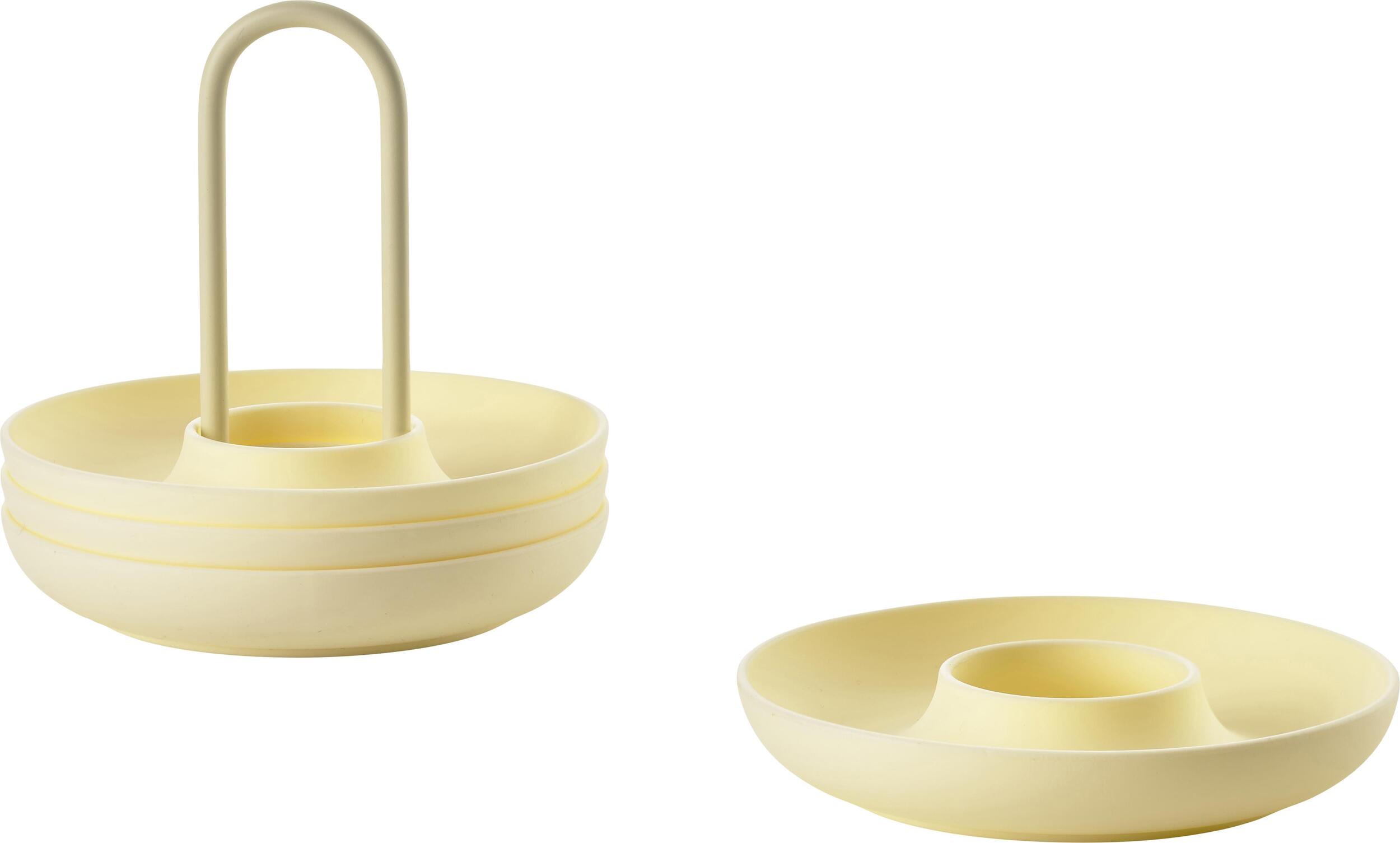 Podstawki do jajek Singles jasnożółte ze stojakiem 4 szt.