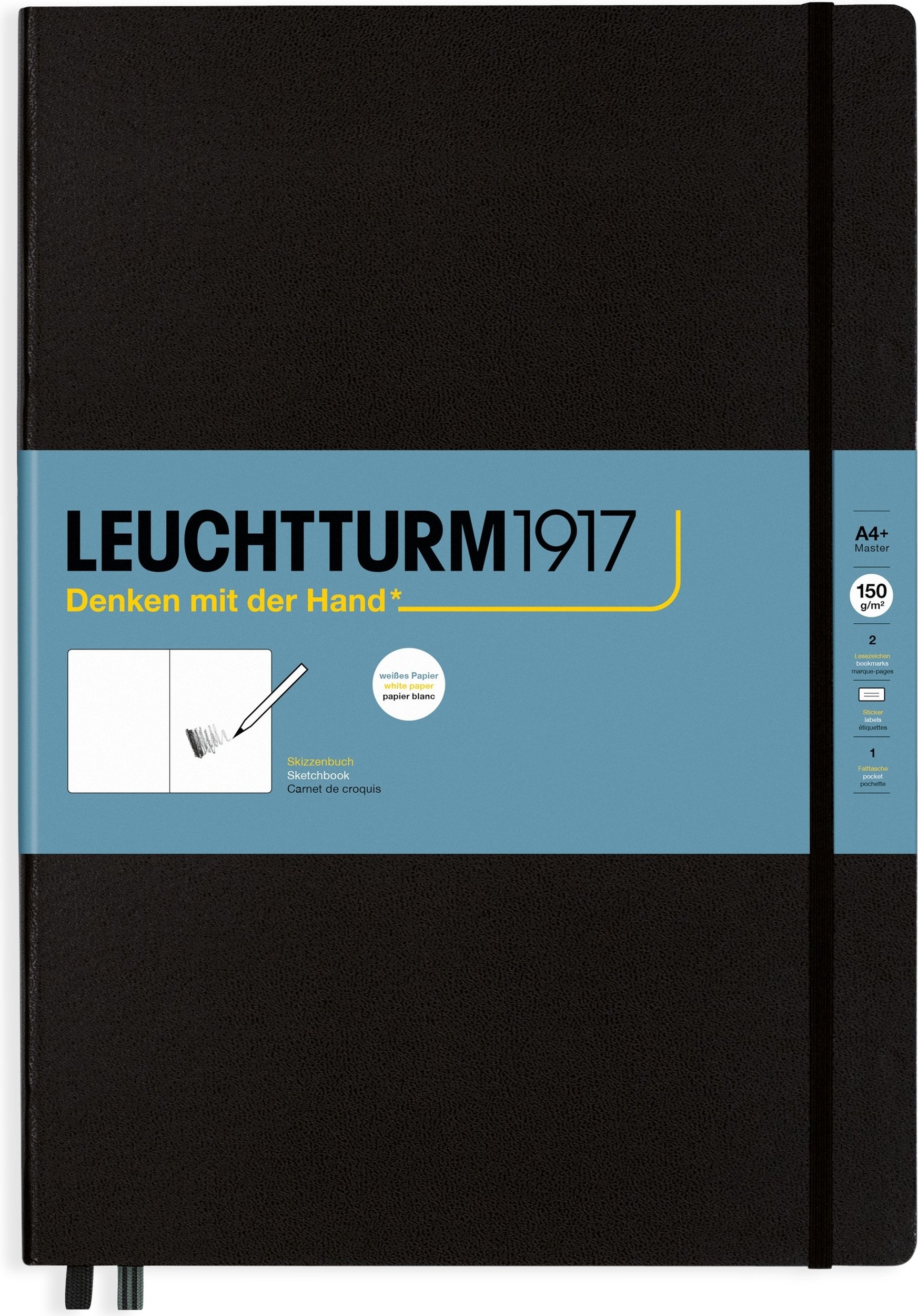 Szkicownik w twardej oprawie Leuchtturm 1917 A4+ 112 stron czarny 150 g/m²