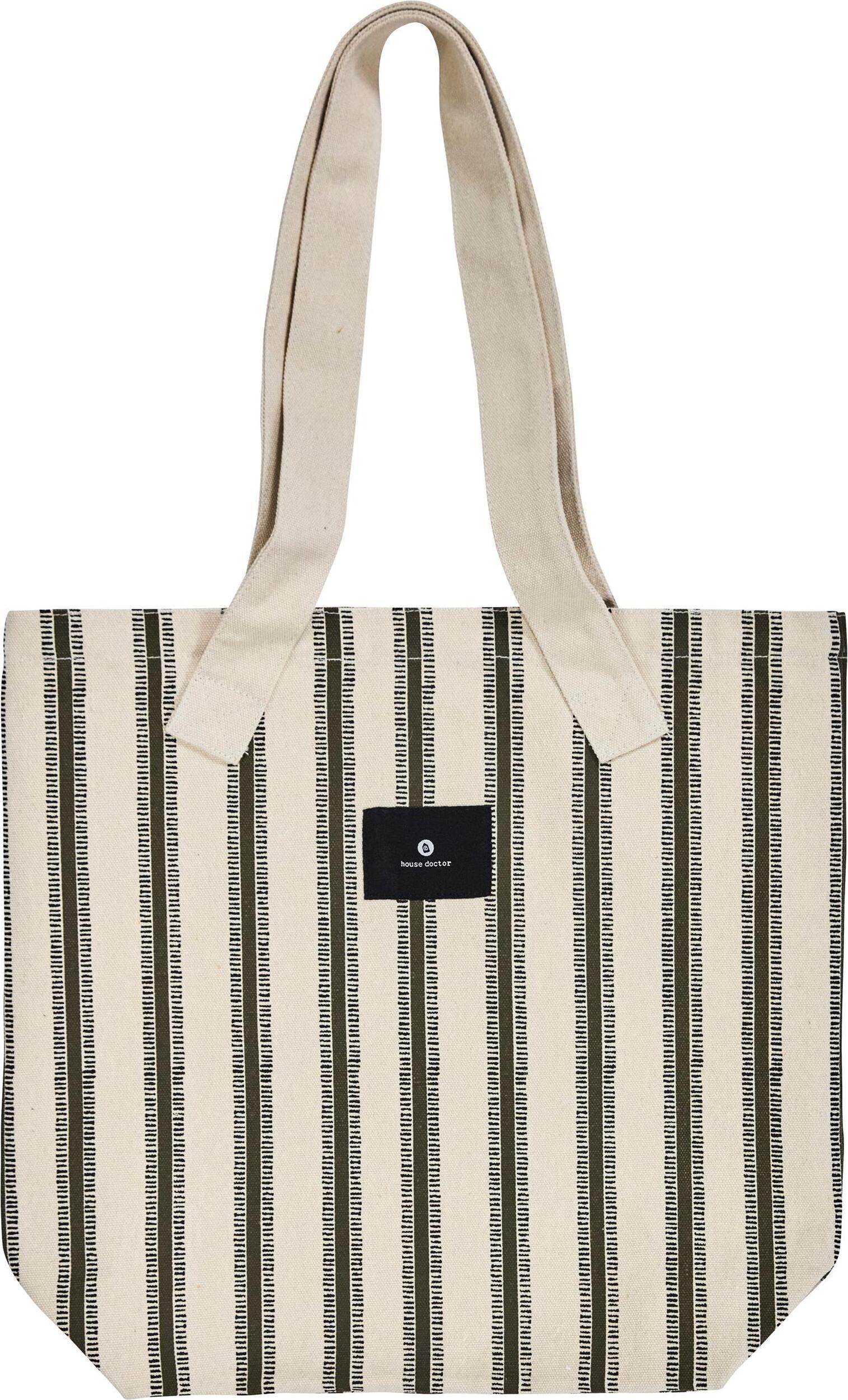 Torba na zakupy Canva biało-brązowa