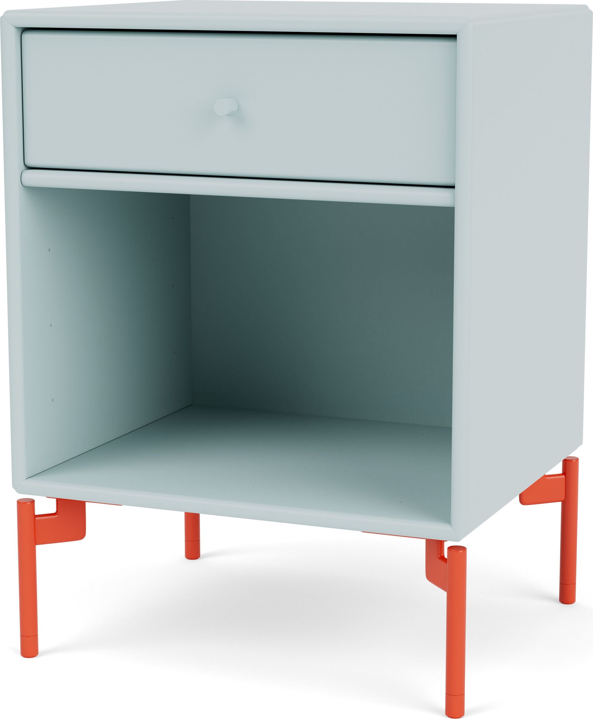 Szafka nocna Dream jasnobłękitna na czerwonych nogach