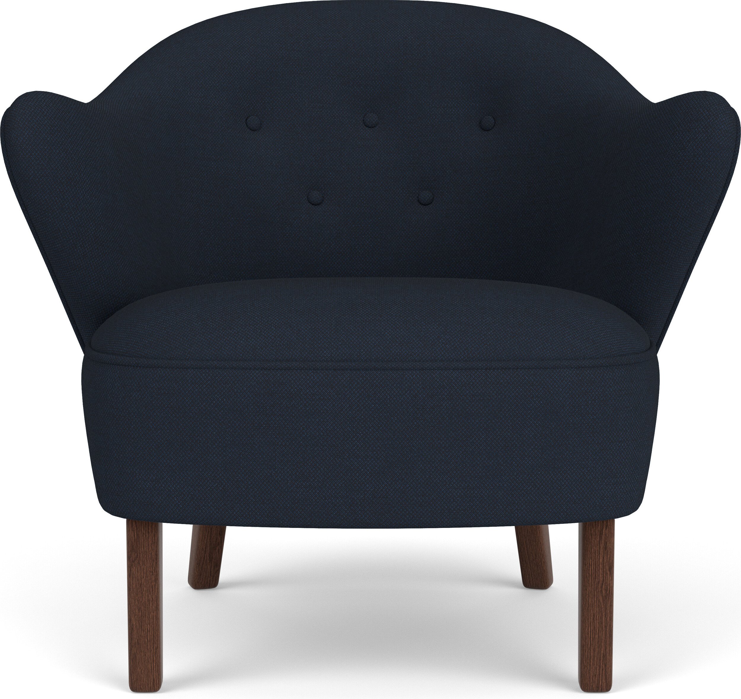 Fotel Ingeborg granatowy na ciemnych dębowych nogach