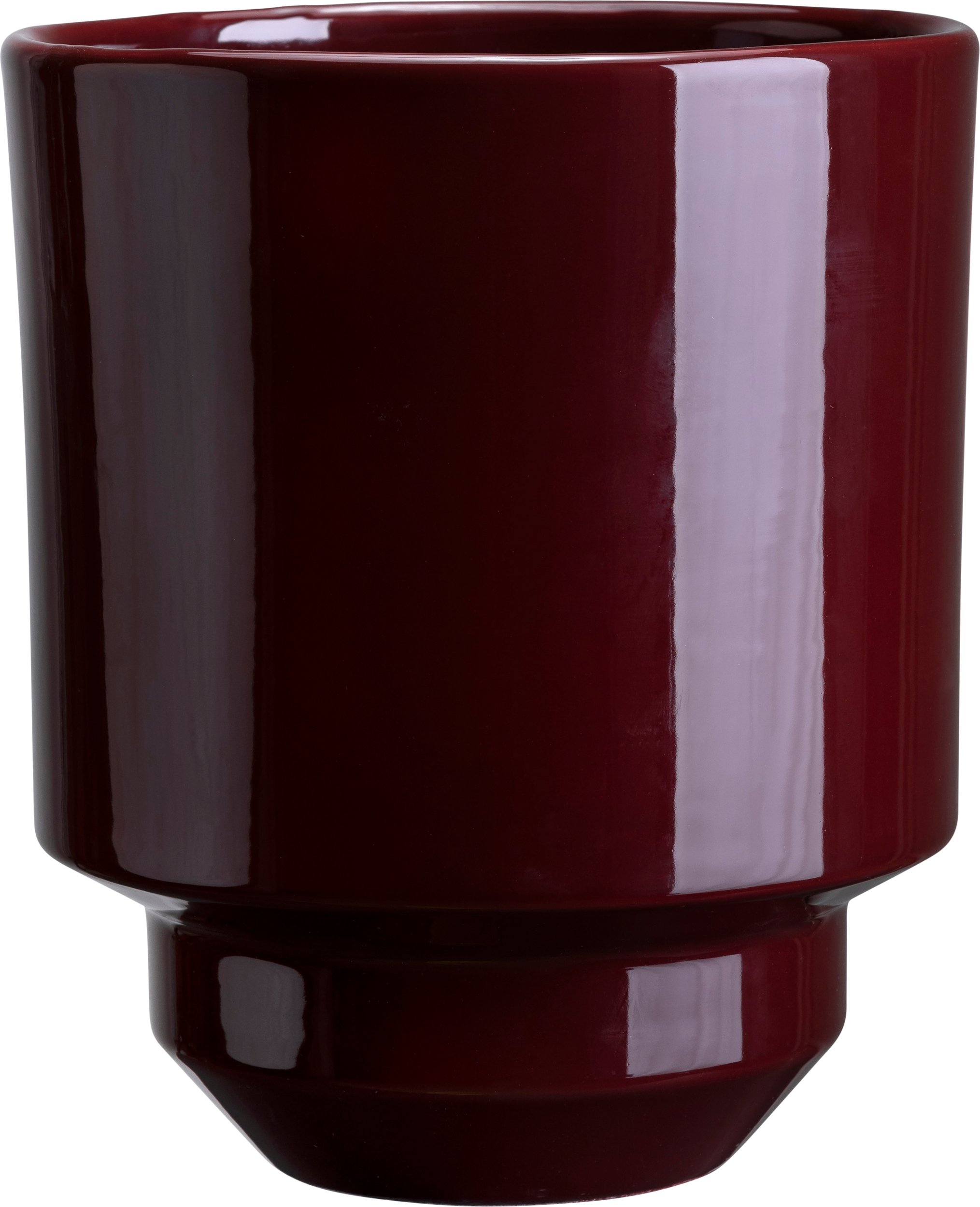 Osłonka na doniczkę Hoff 21 cm burgundowa szkliwiona