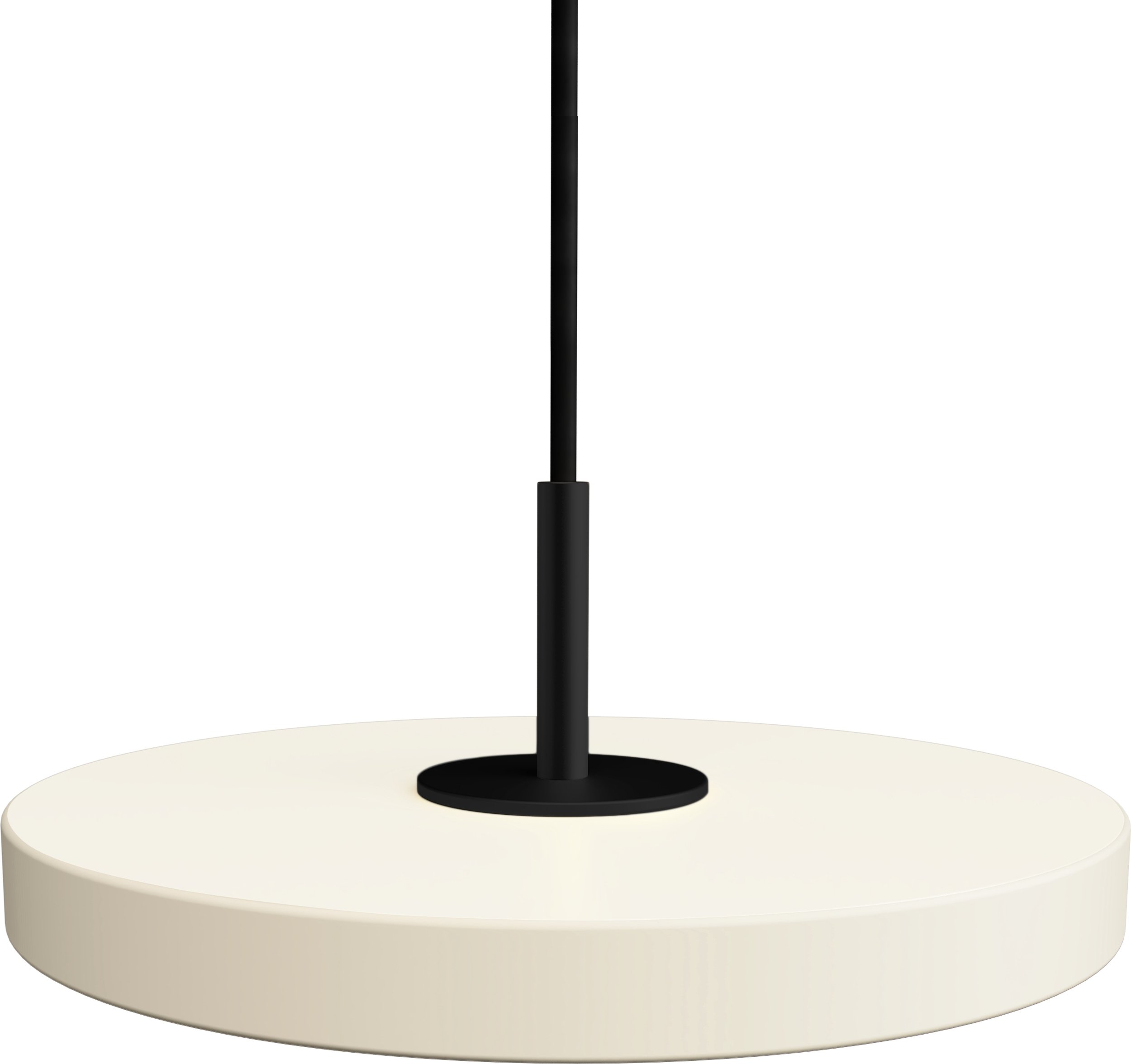 Lampa wisząca Asteria Micro perłowa biel z czarnym mocowaniem