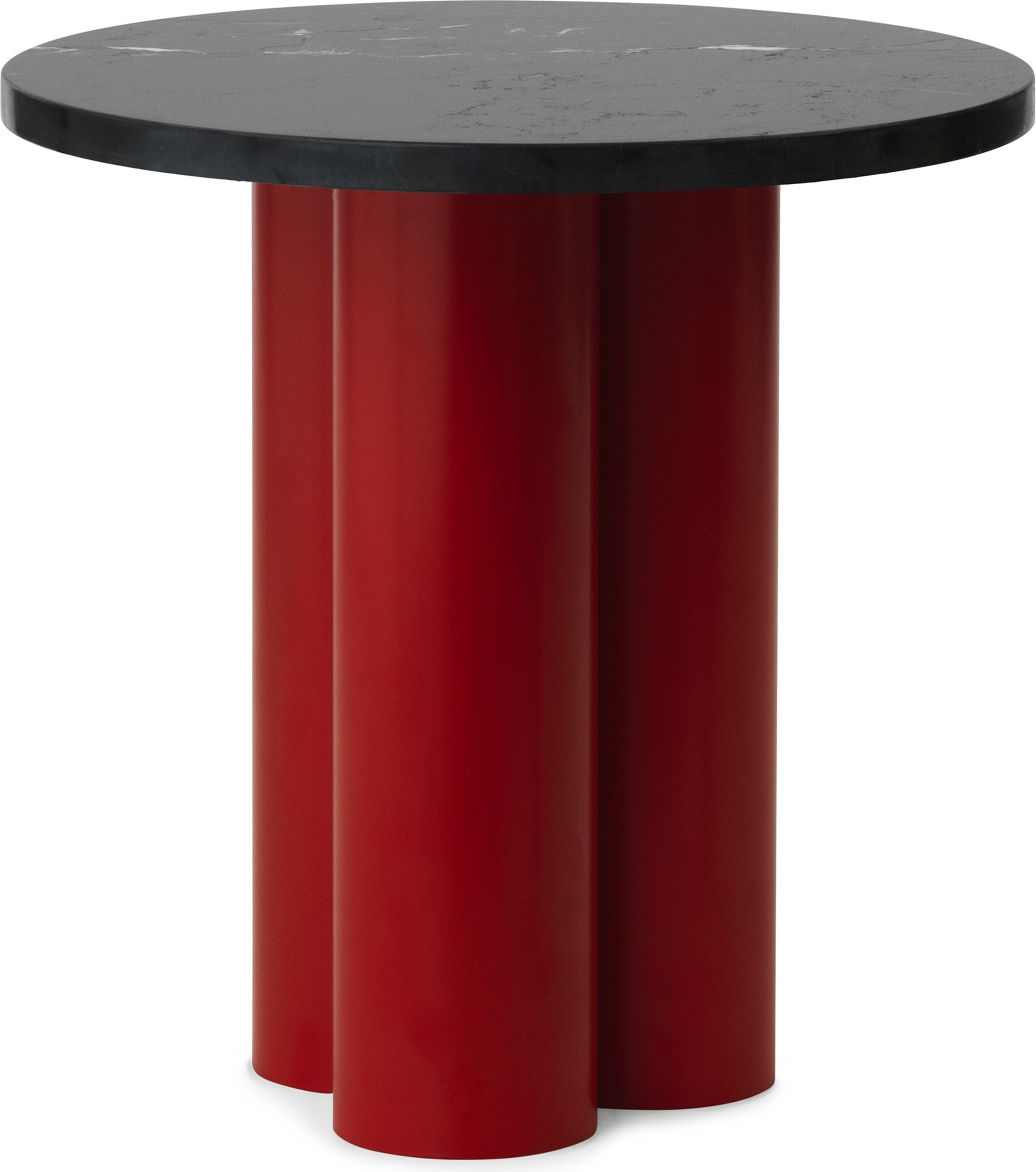 Stolik Dit Marquina Nero na czerwonych nogach