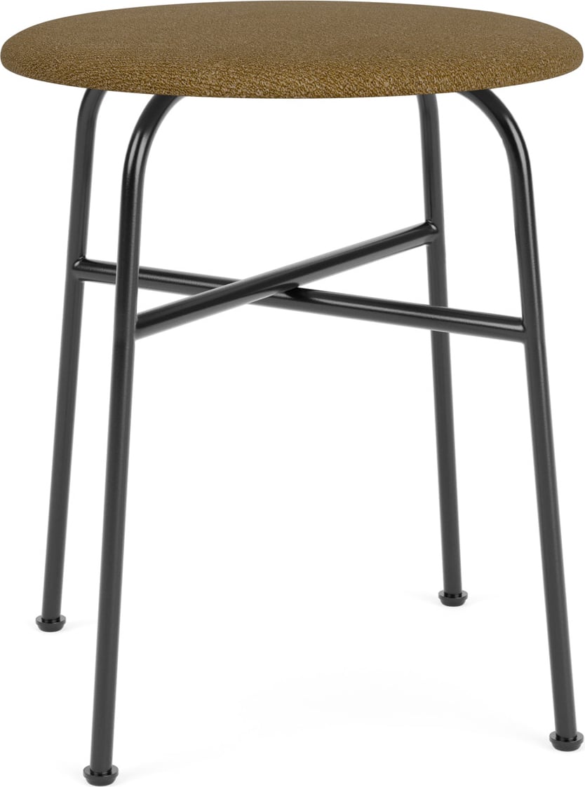 Stołek Afteroom Bouclé 45 cm brązowy z tapicerowanym siedziskiem