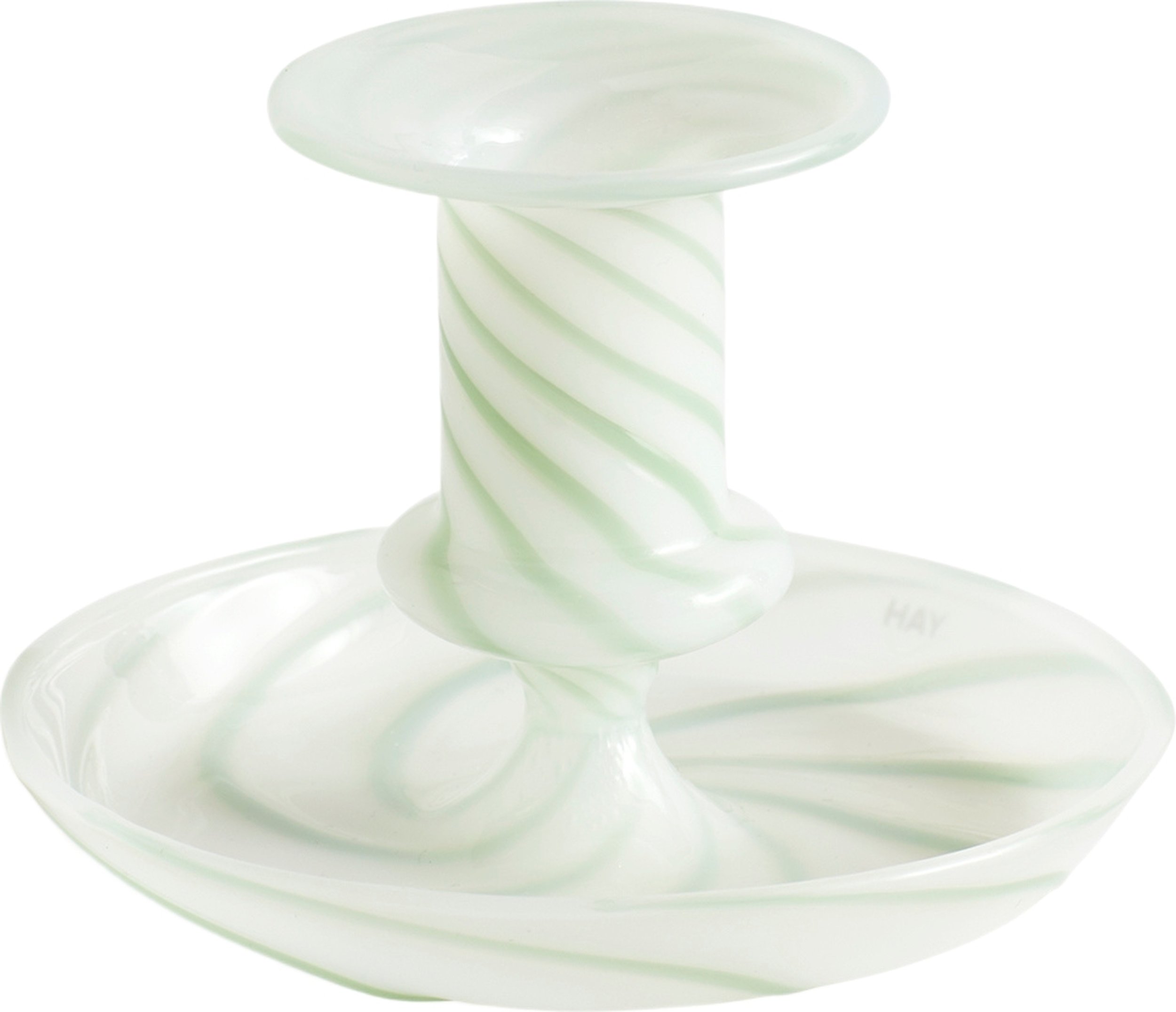 Świecznik na klasyczną świecę Flare Stripe S zielony