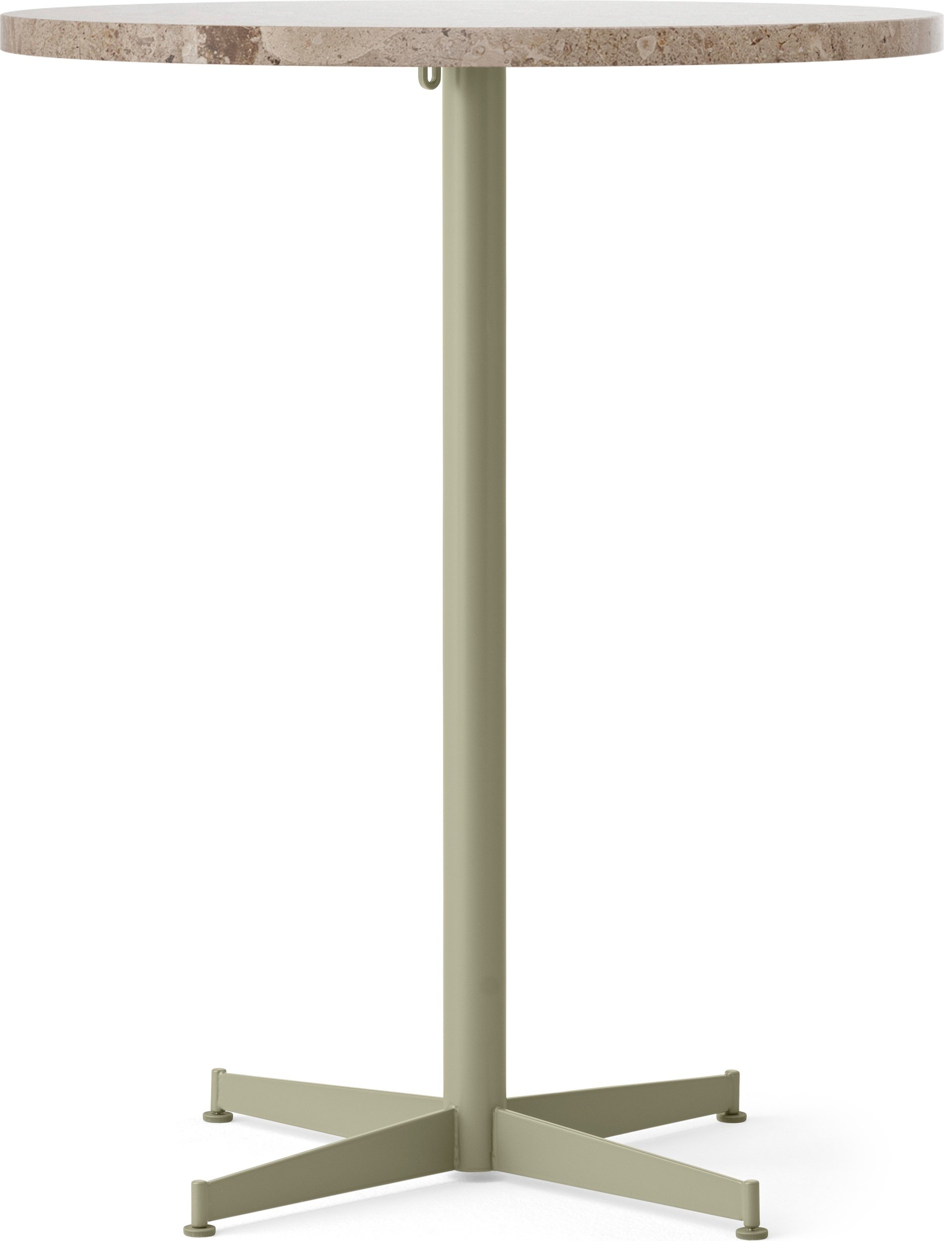 Stół barowy z oliwkową podstawą Nook Star Base Kunis Breccia niski 80 cm