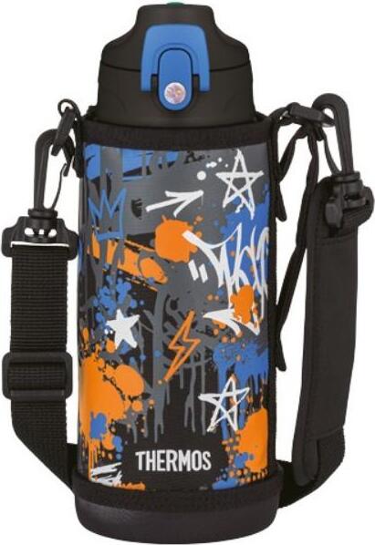 Termos dla dzieci z 2 nakrętkami w etui Active 800 ml czarny