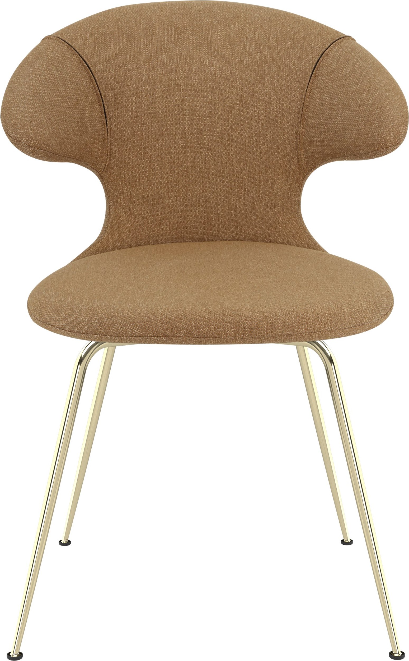 Krzesło Time Flies brązowe na mosiężnych nogach