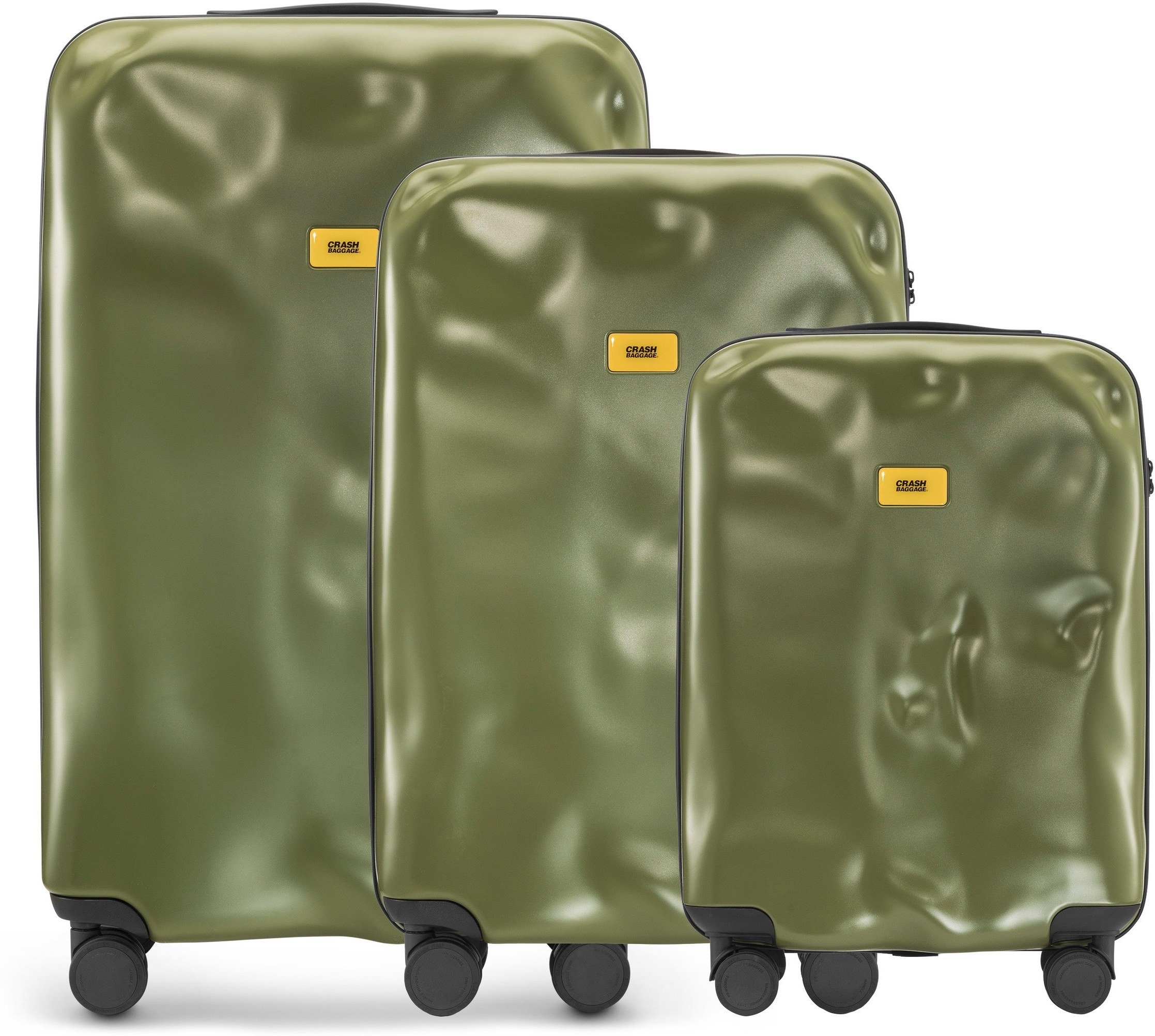 Walizki Icon w zestawie 3 el. matowy oliwkowy