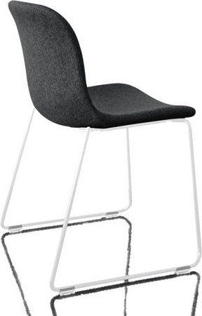 Krzesło Troy tapicerowane lakierowana rama biała ciemnoszary melanż