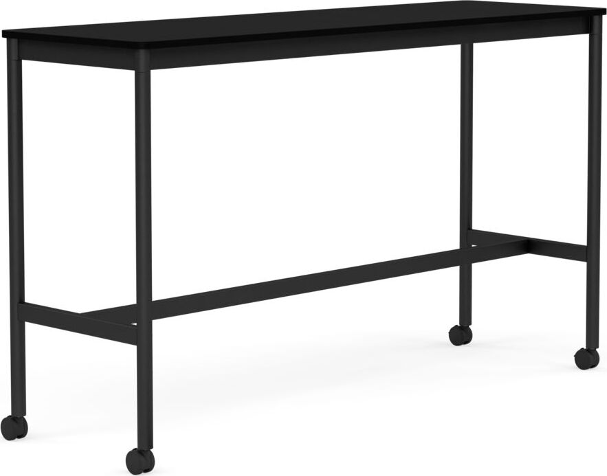 Stół na kółkach Base 50 x 160 x 95 cm czarny laminowany ABS nogi czarne