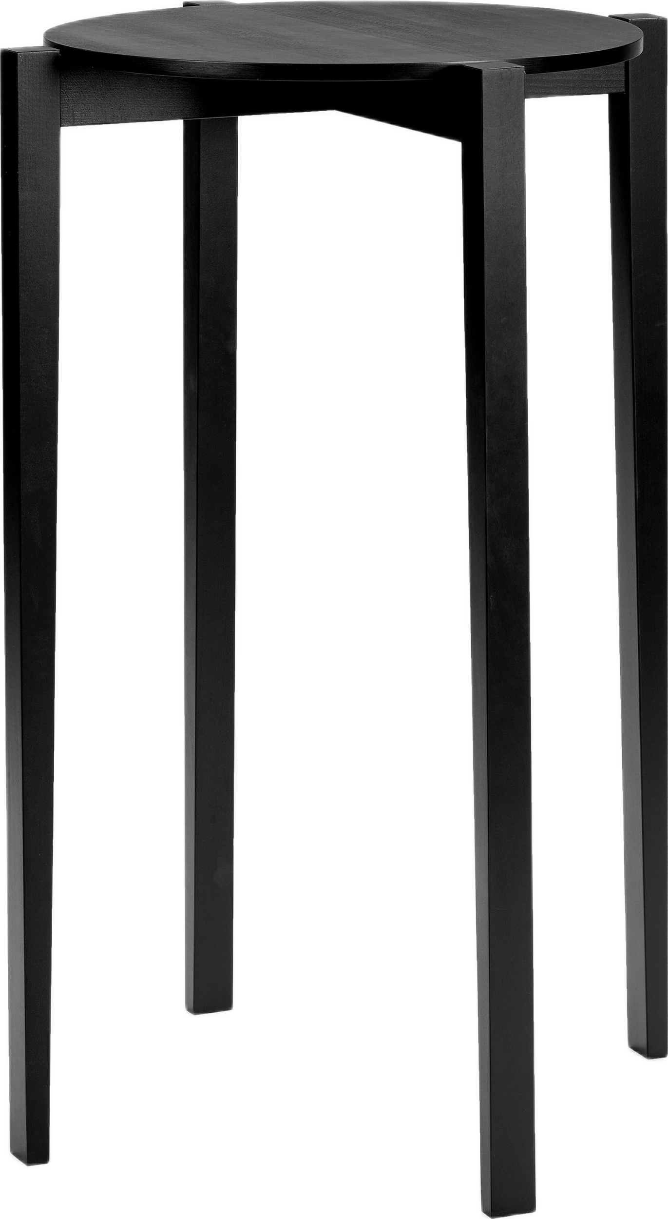 Stolik boczny Elois 71 cm czarny drewno bukowe