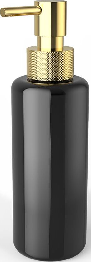 Dozownik do mydła Porter czarny z pompką złotą