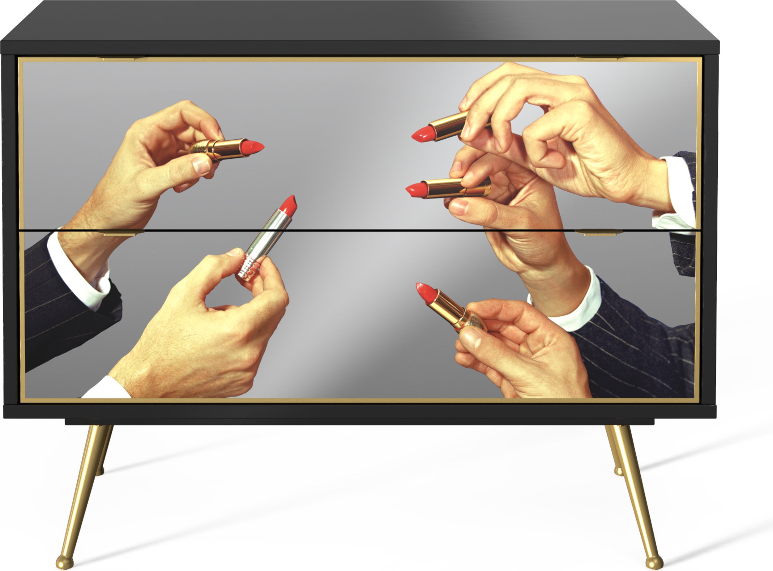 Szafka nocna Toiletpaper Lipsticks Black