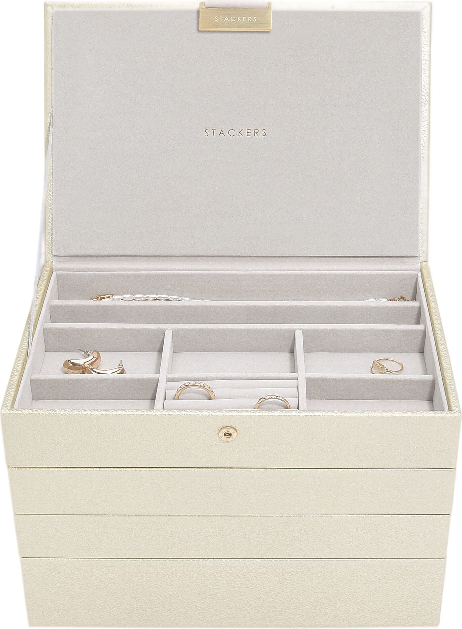 Szkatułka na biżuterię Stackers poczwórna classic perłowa
