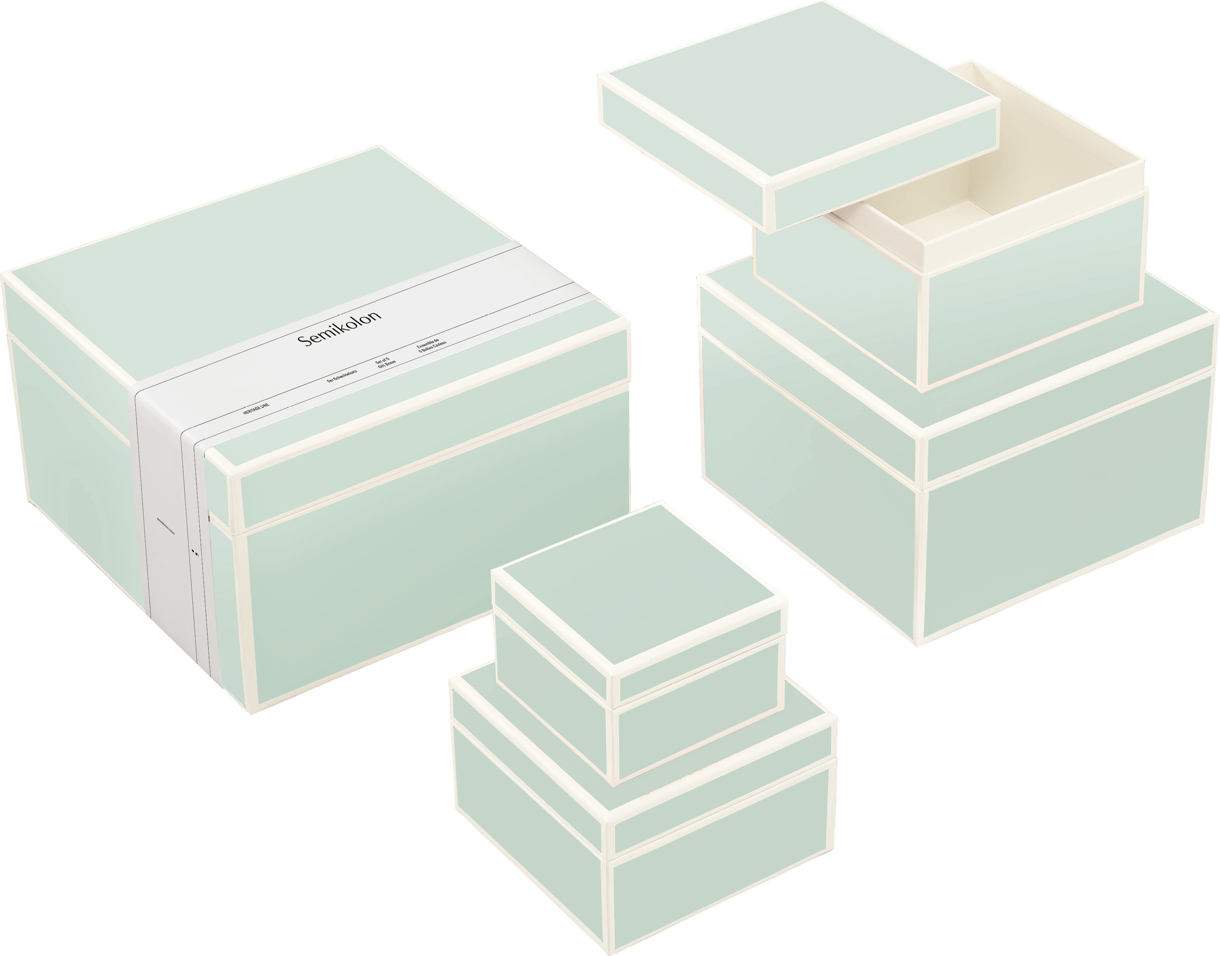 Pudełka prezentowe Die Kante miętowe 5 szt.
