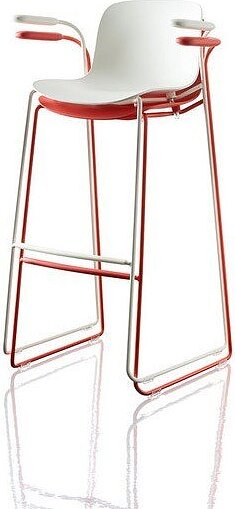 Stołek barowy Troy z podłokietnikiem 102 cm białe