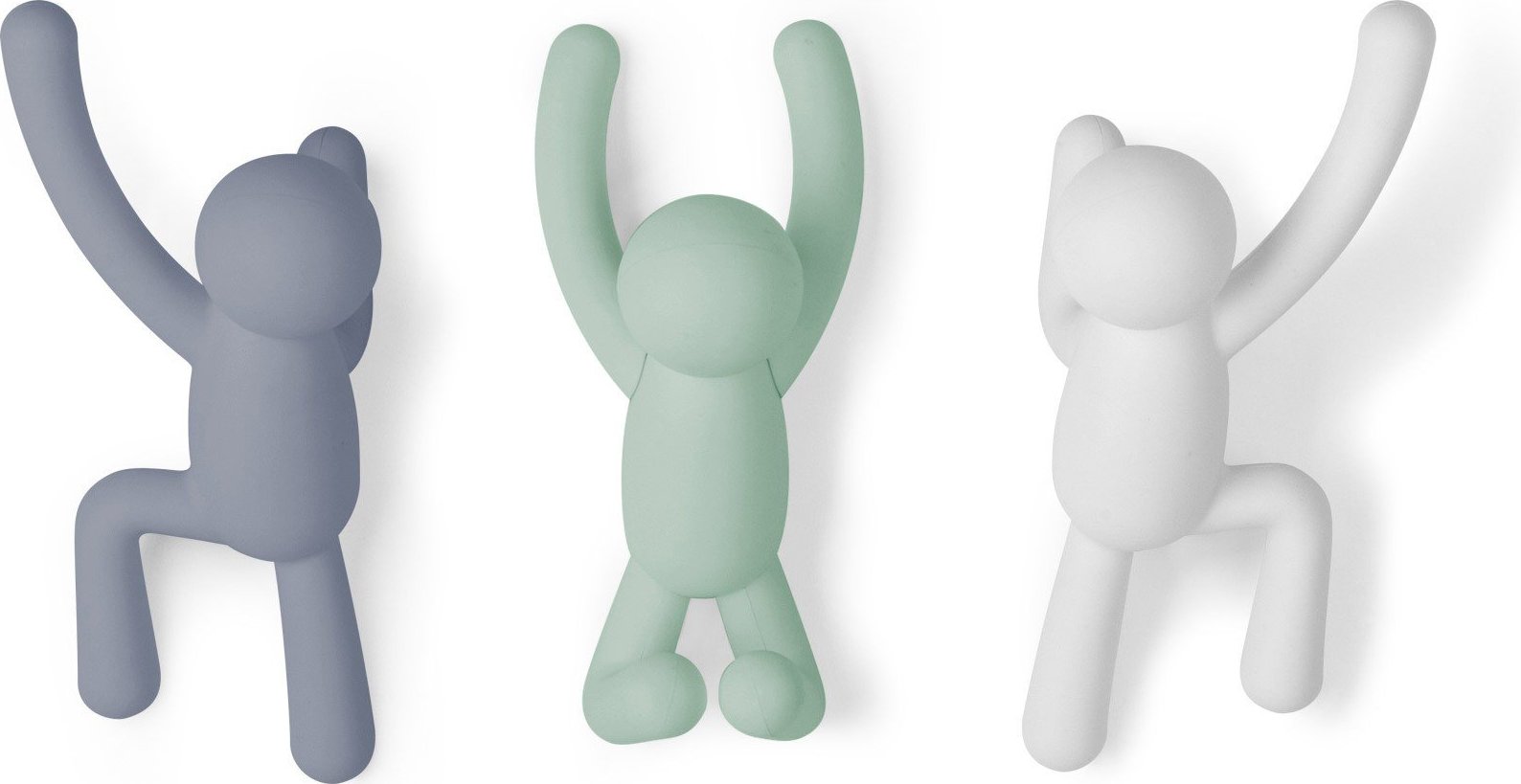 Wieszak Buddy 3 szt. mięta biały niebieski