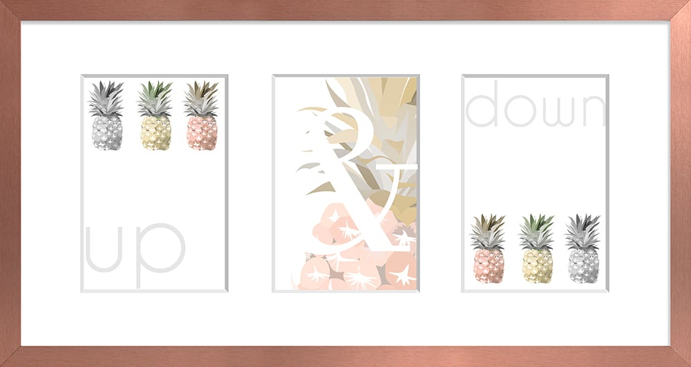 Ramka na 3 zdjęcia Sanremo 23 x 46 cm miedziana