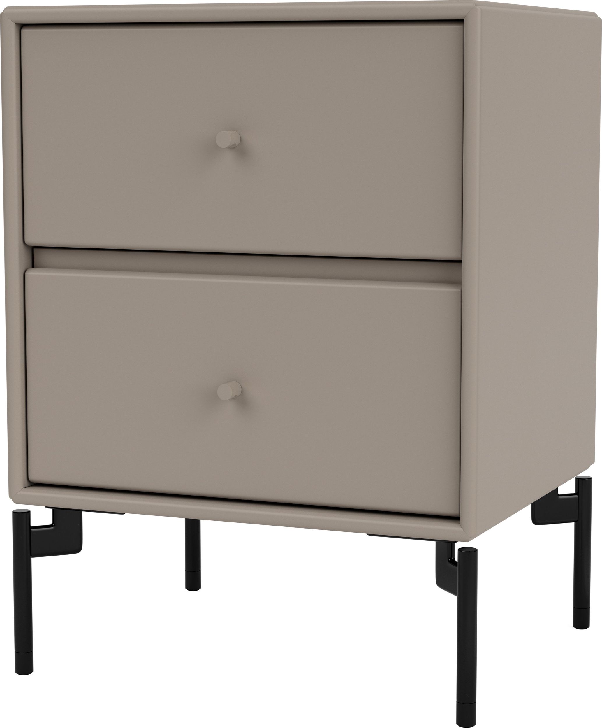 Szafka nocna Drift truflowa na czarnych nogach