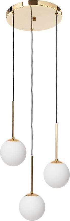 Lampa wisząca Lamia 3 złota z czarnym przewodem