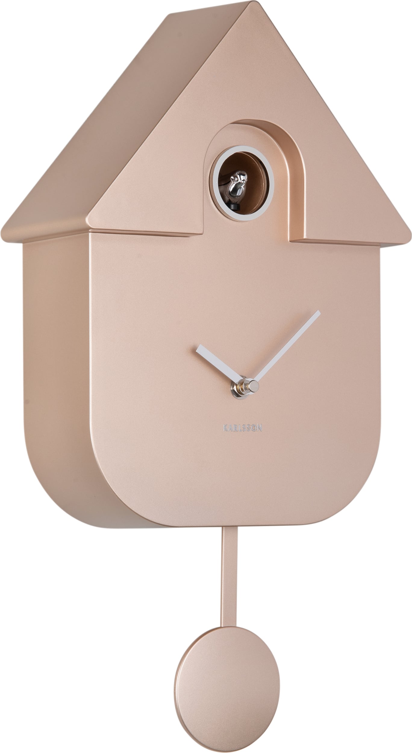 Zegar ścienny z kukułką Modern Cuckoo różowe złoto metaliczny