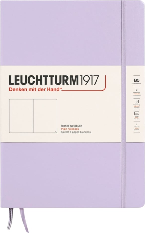 Notes gładki w twardej oprawie Leuchtturm 1917 B5 219 stron liliowy 80 g/m²