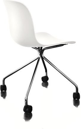 Krzesło Troy 4 star na kółkach polipropylen chrom białe