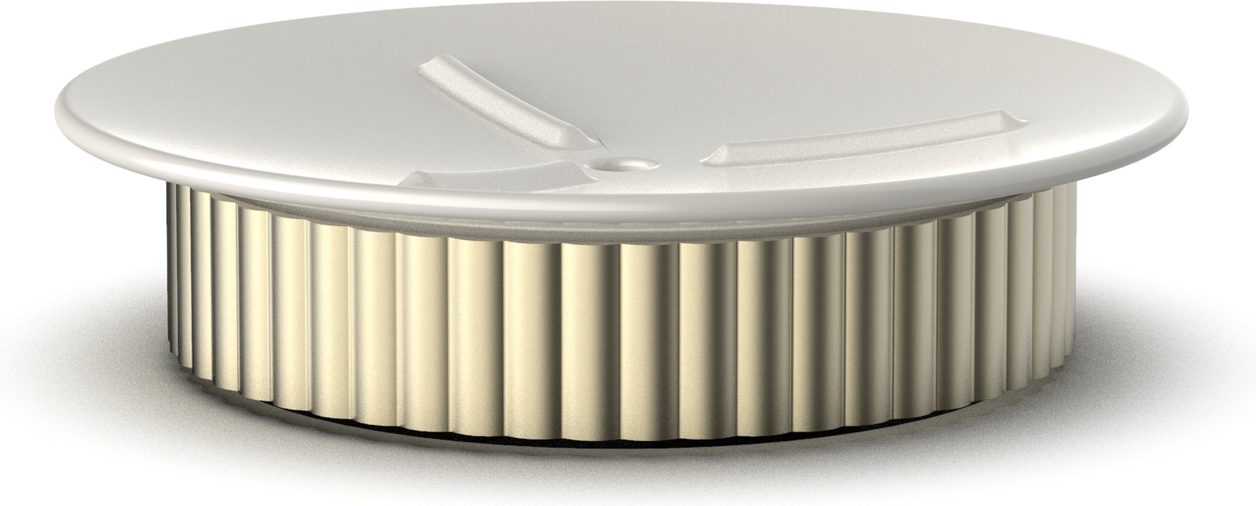 Mydelniczka Of Line 12,5 cm kremowa ze złotą podstawą