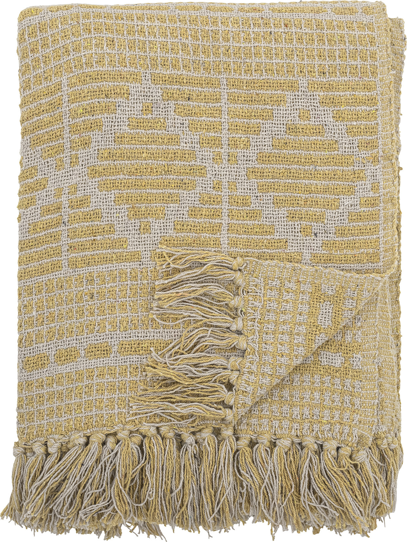 Narzuta Gutte 130 x 160 cm żółta z recyklingu