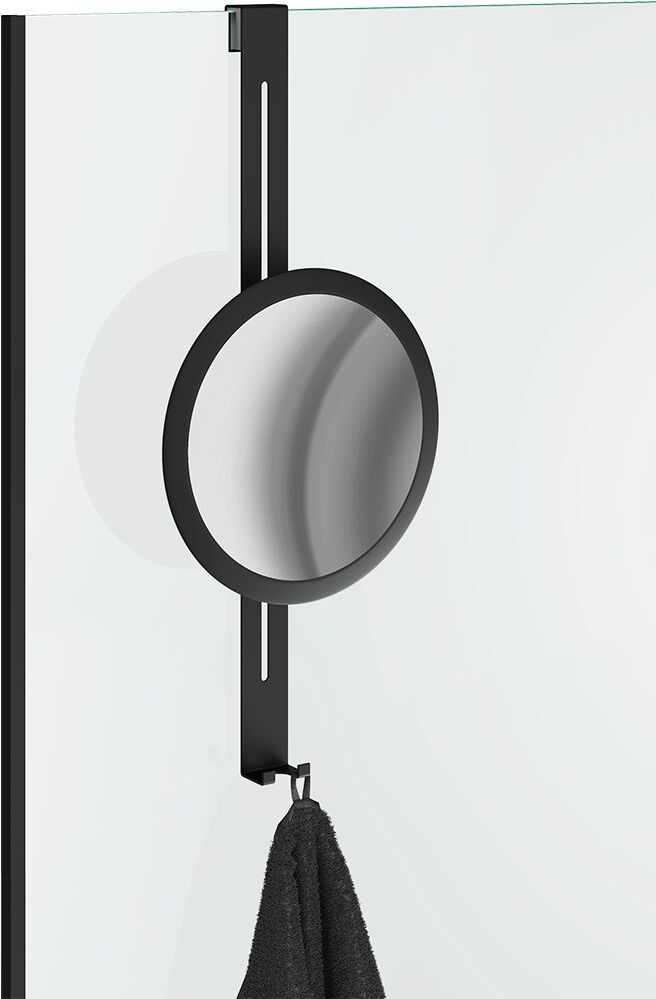 Lusterko kosmetyczne powiększające x5 Contract czarny mat prysznicowe