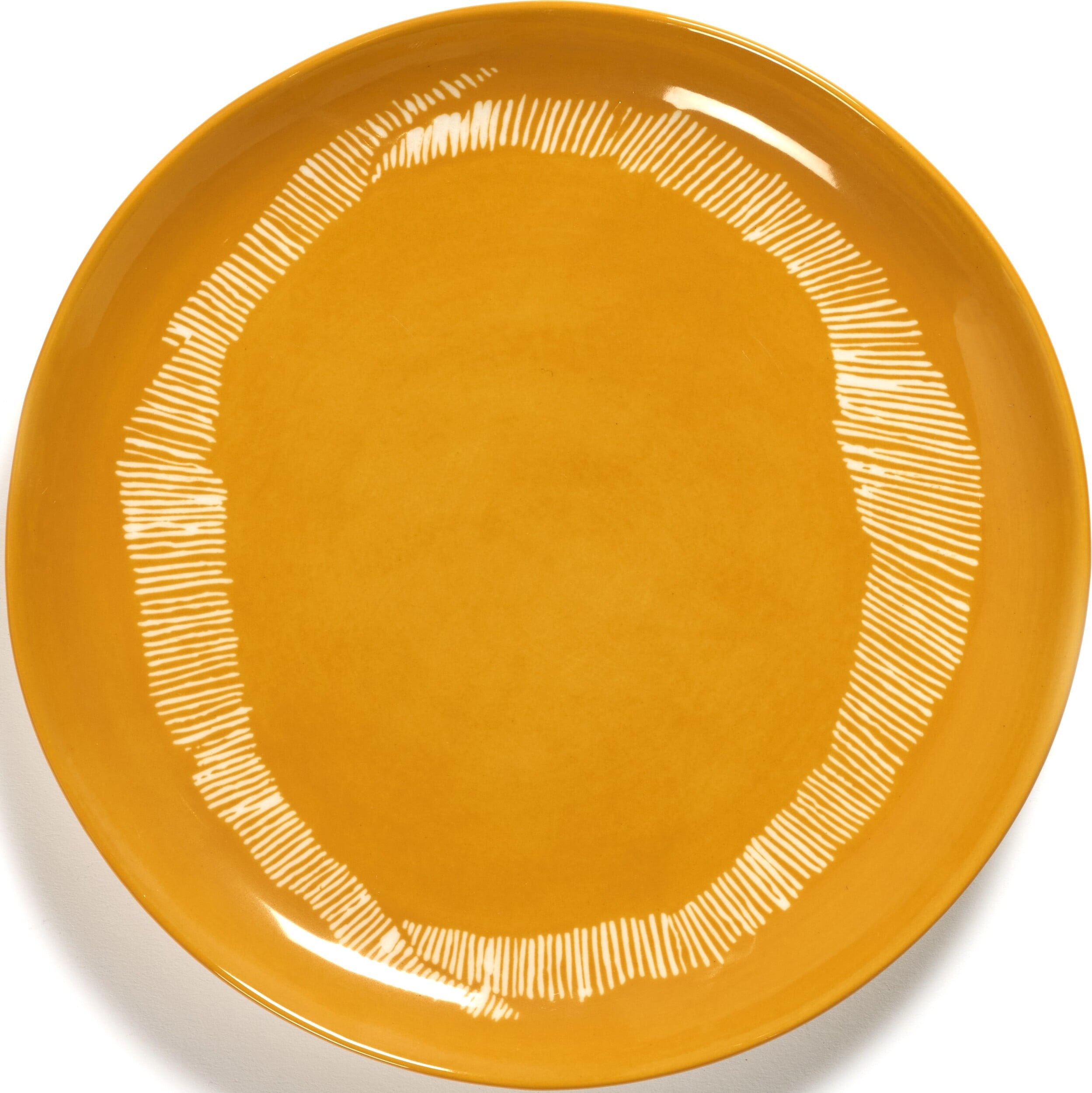 Talerze śniadaniowe Feast 22,5 cm żółto-białe 2 szt.