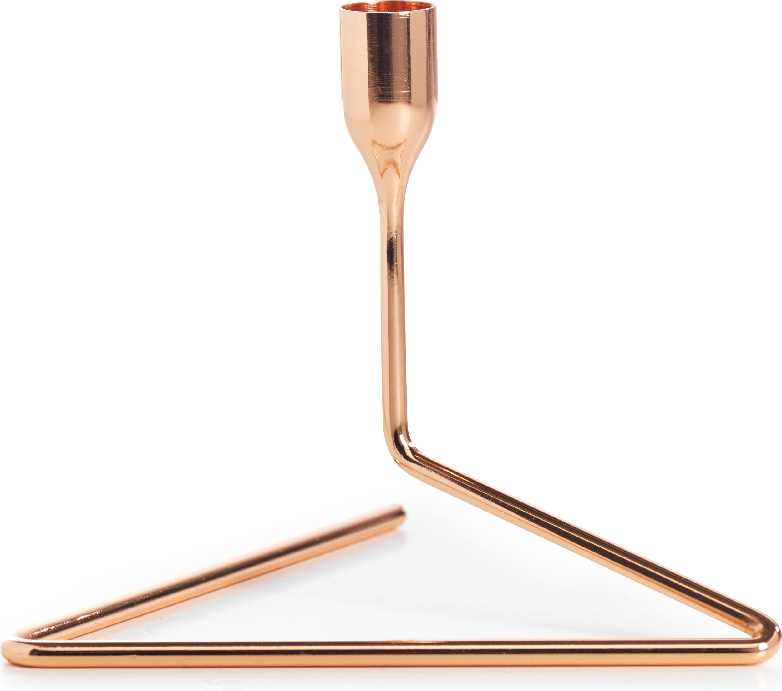 Świecznik na klasyczną świecę Puzzle 14 cm miedziany