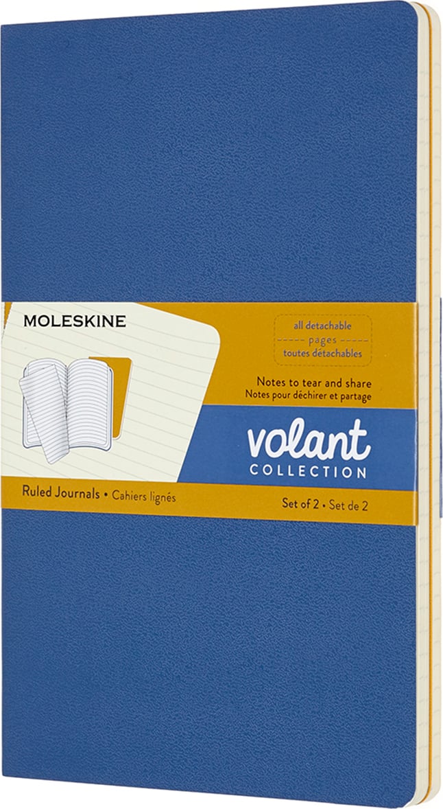 Zeszyty w linię Moleskine Volant L niebieski i żółty 2 szt.
