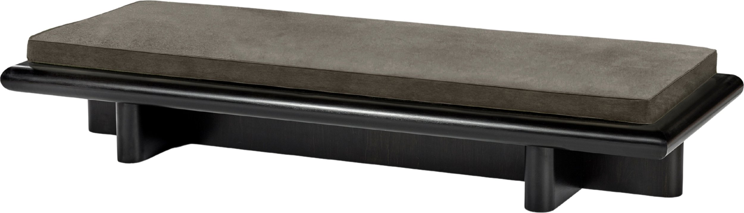 Ławka Taka Velvet 194 cm ciemnoszara drewno tulipanowca