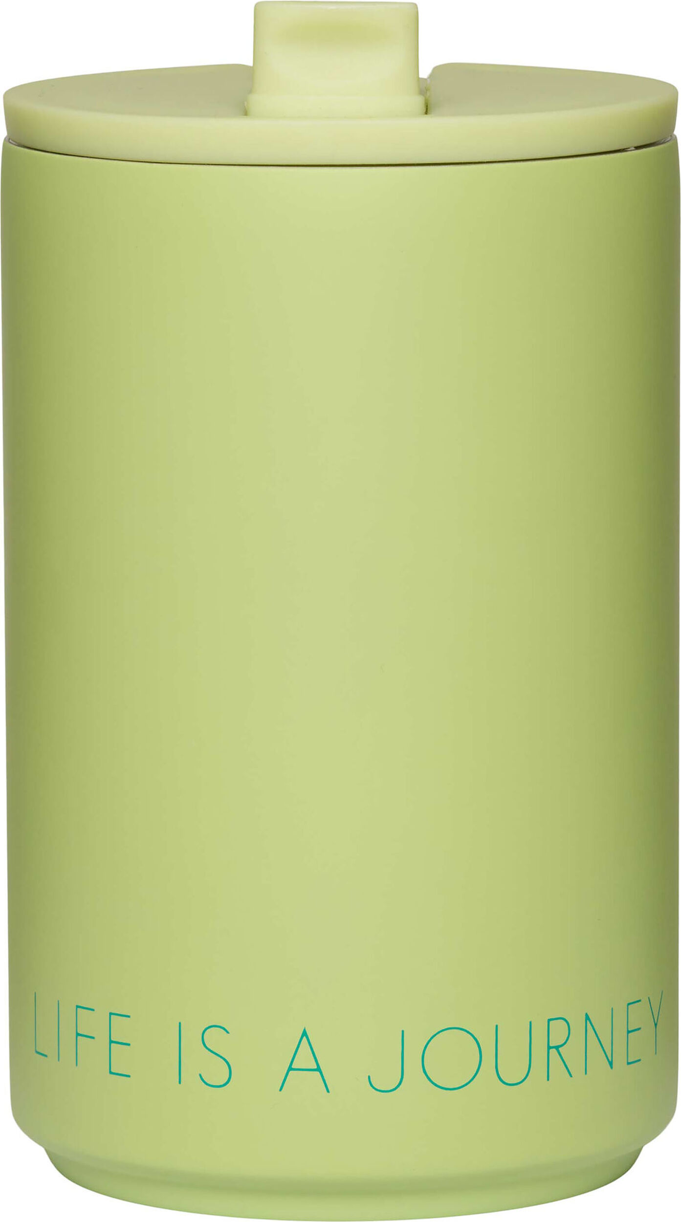 Kubek termiczny Design Letters Life is a Journey jasnozielony