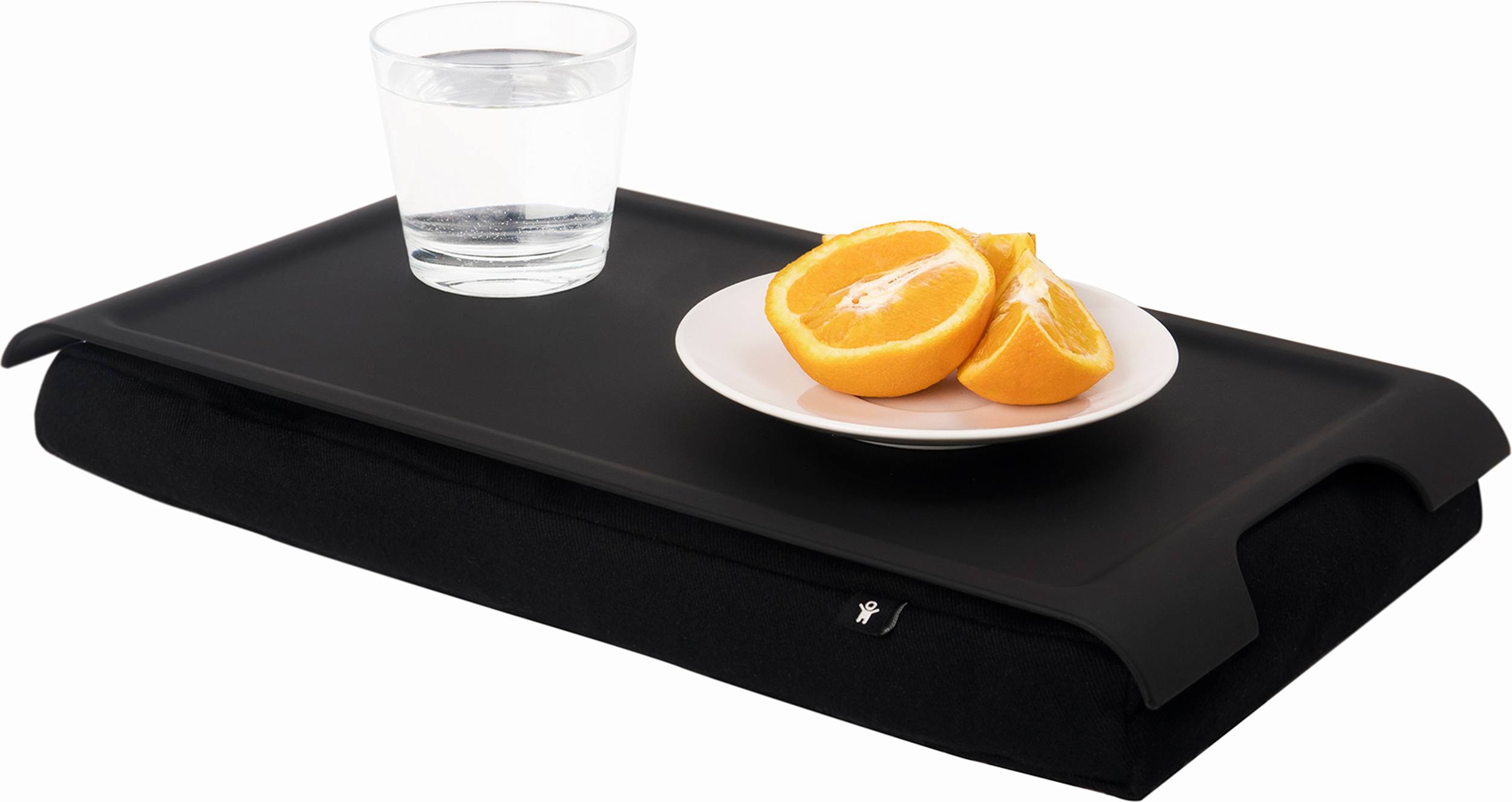 Taca Mini Laptray czarna plastikowa z antypoślizgową powłoką z czarną poduszką