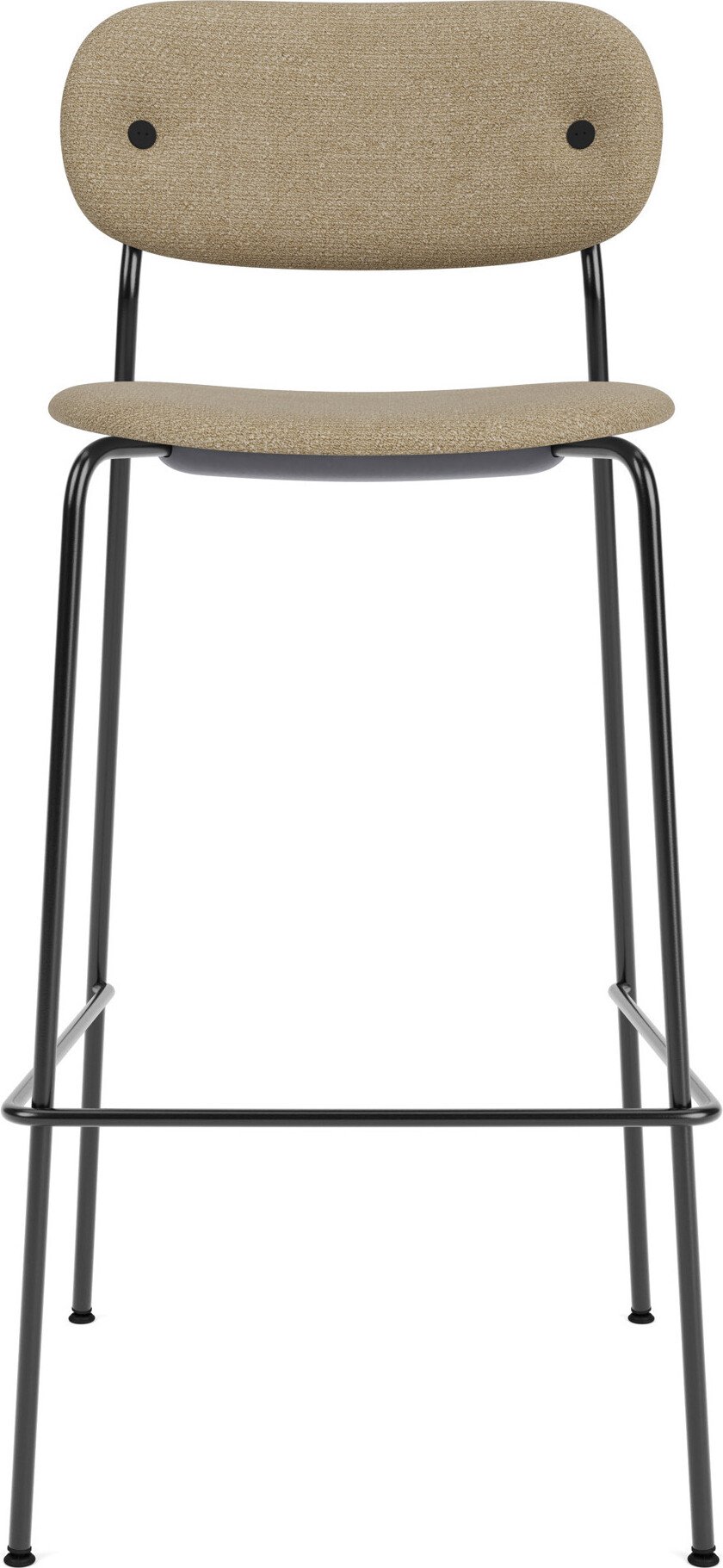 Krzesło barowe Co 105 cm beżowe tapicerowane na czarnych nogach