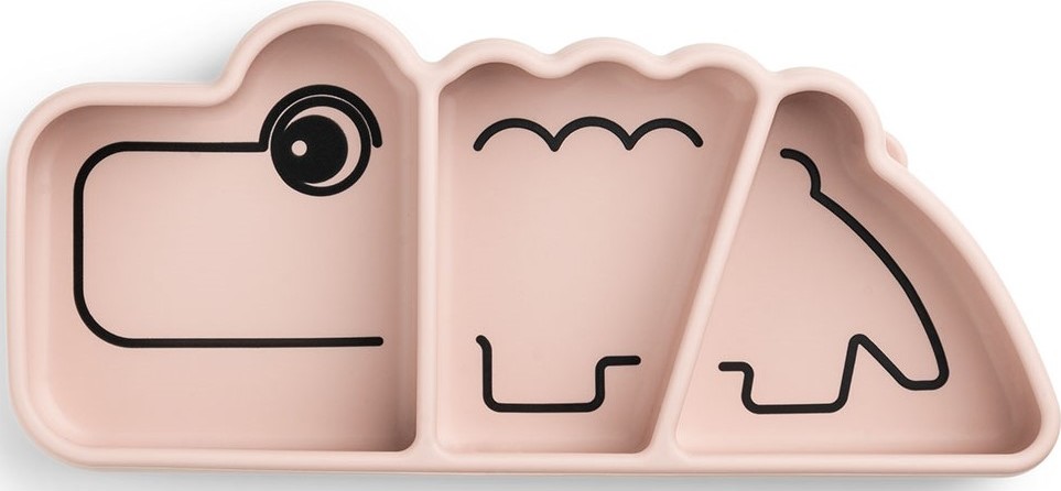 Talerzyk z przyssawką Croco różowy