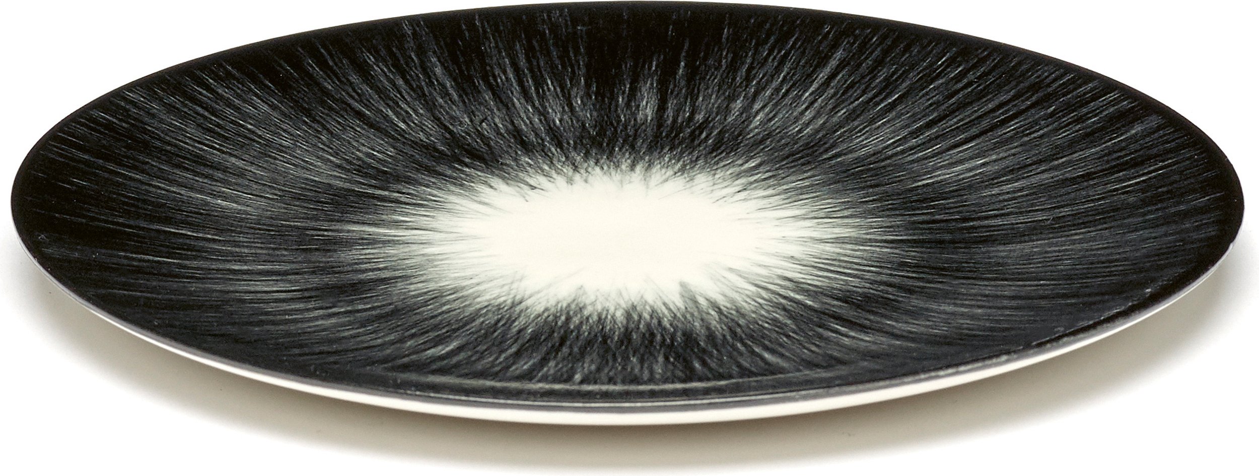 Talerz deserowy Dé 5 14 cm czarno-biały