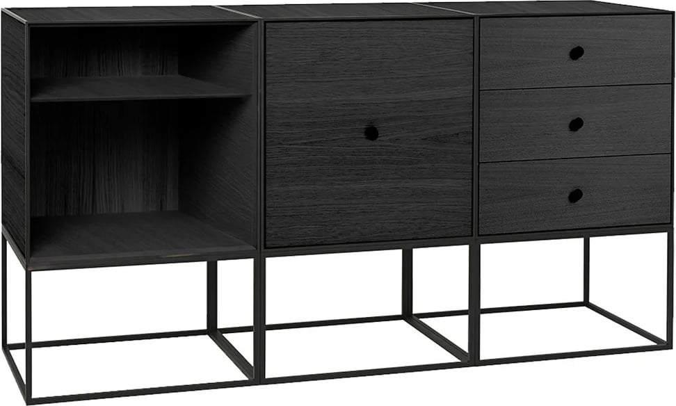 Szafka Frame 49 Trio czarna na stelażu