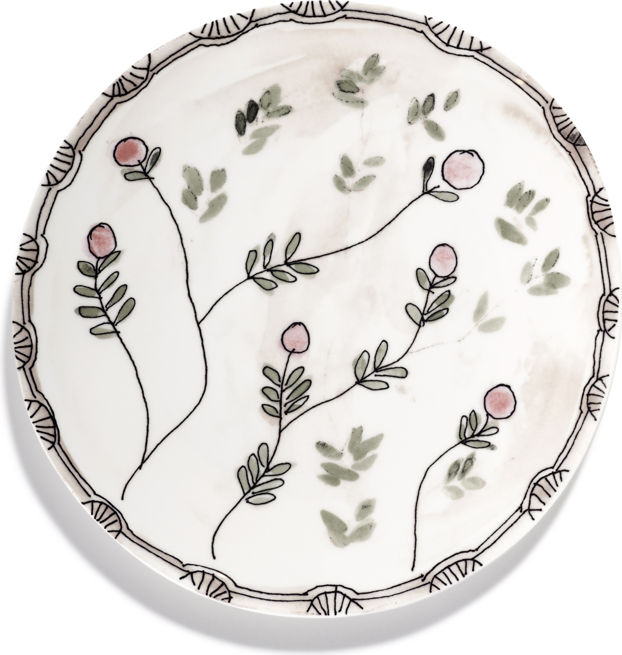 Talerz obiadowy Midnight Flowers Mirtillo Nude 28 cm