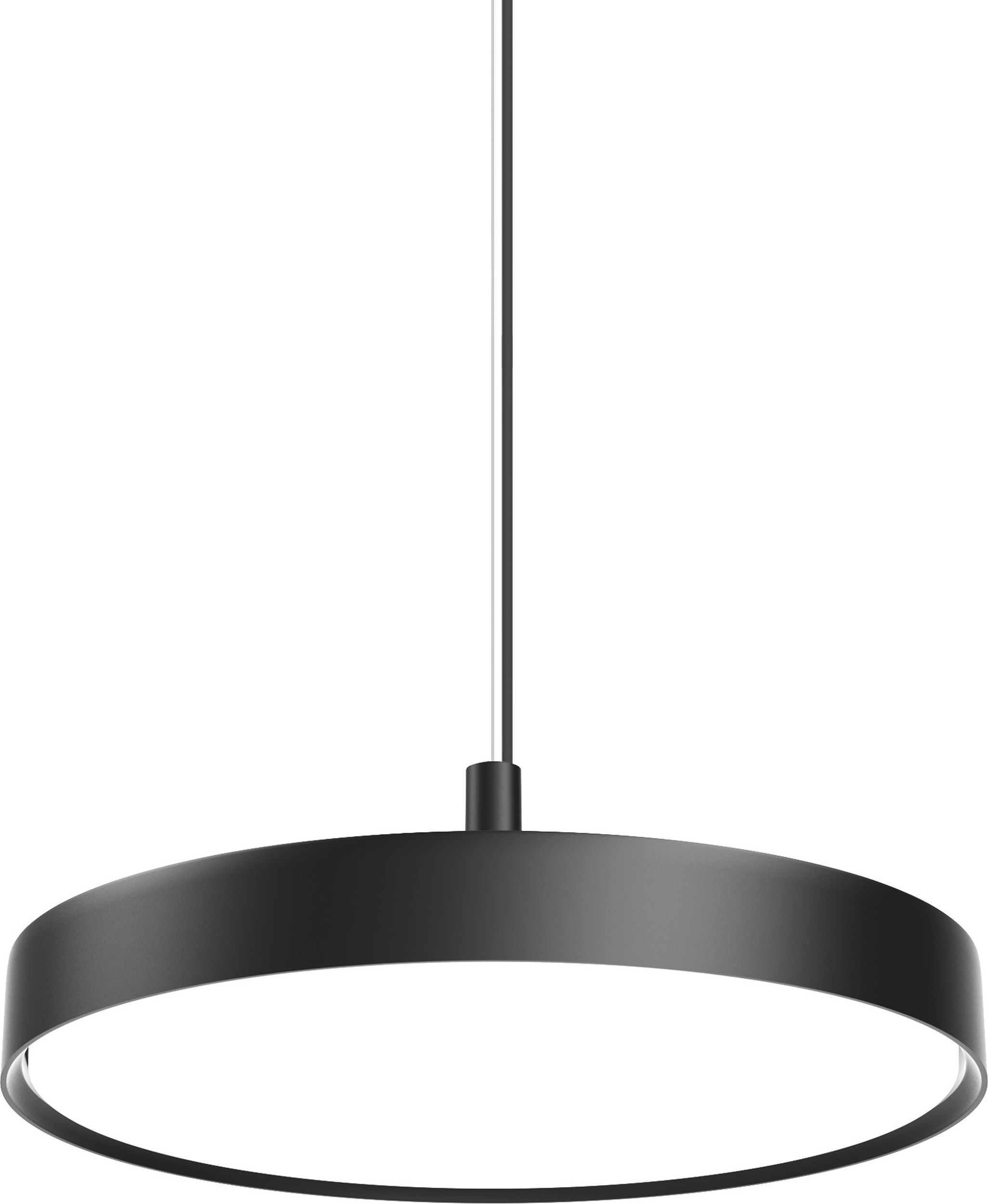Lampa wisząca Slim Round Suspended 3000K 44 cm czarna z dyfuzorem opal sterowanie oświetleniem Dali