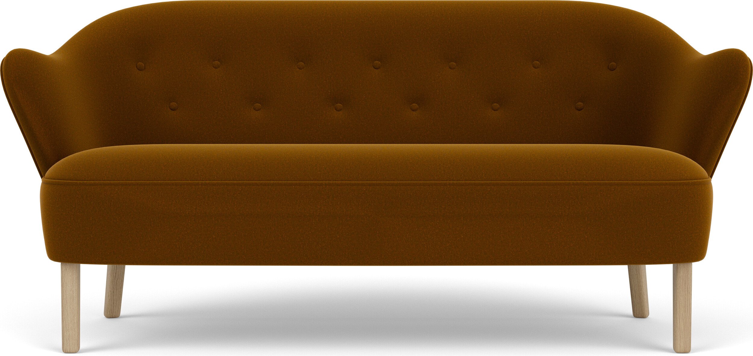 Sofa dwuosobowa Ingeborg Grand Mohair karmelowa na dębowych nogach