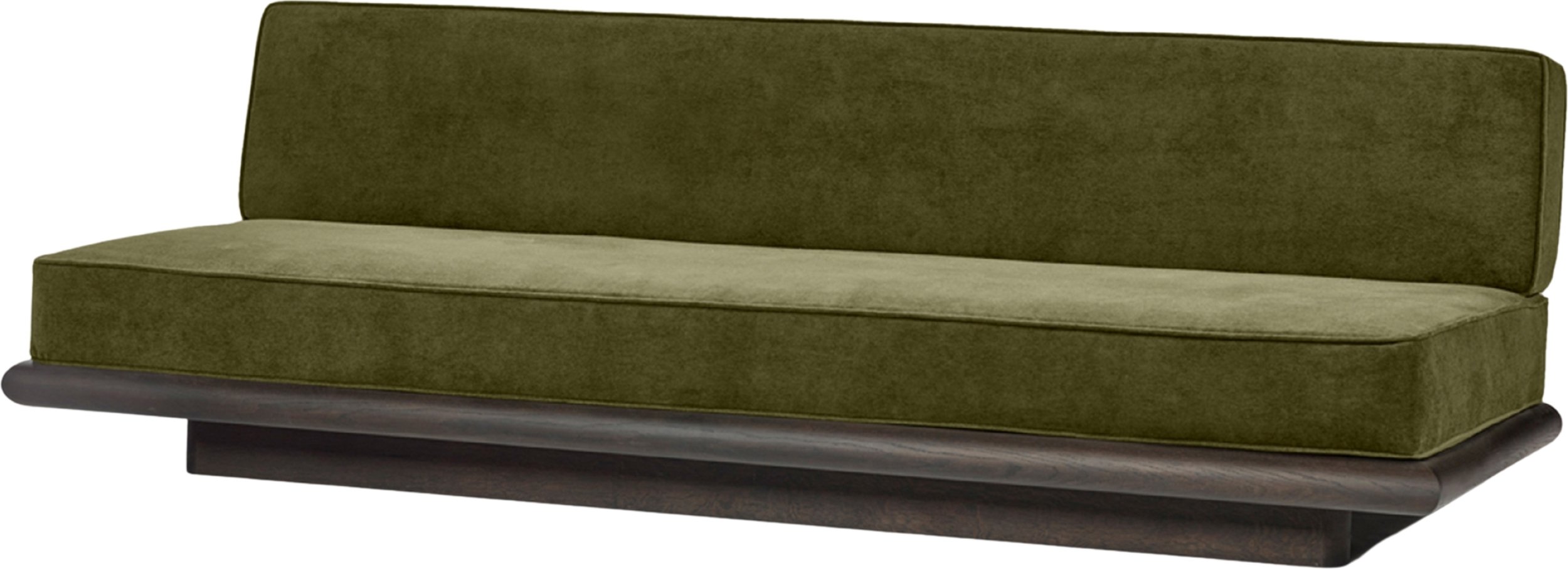Sofa Ono Velvet 234 cm ciemnozielony ciemny dąb