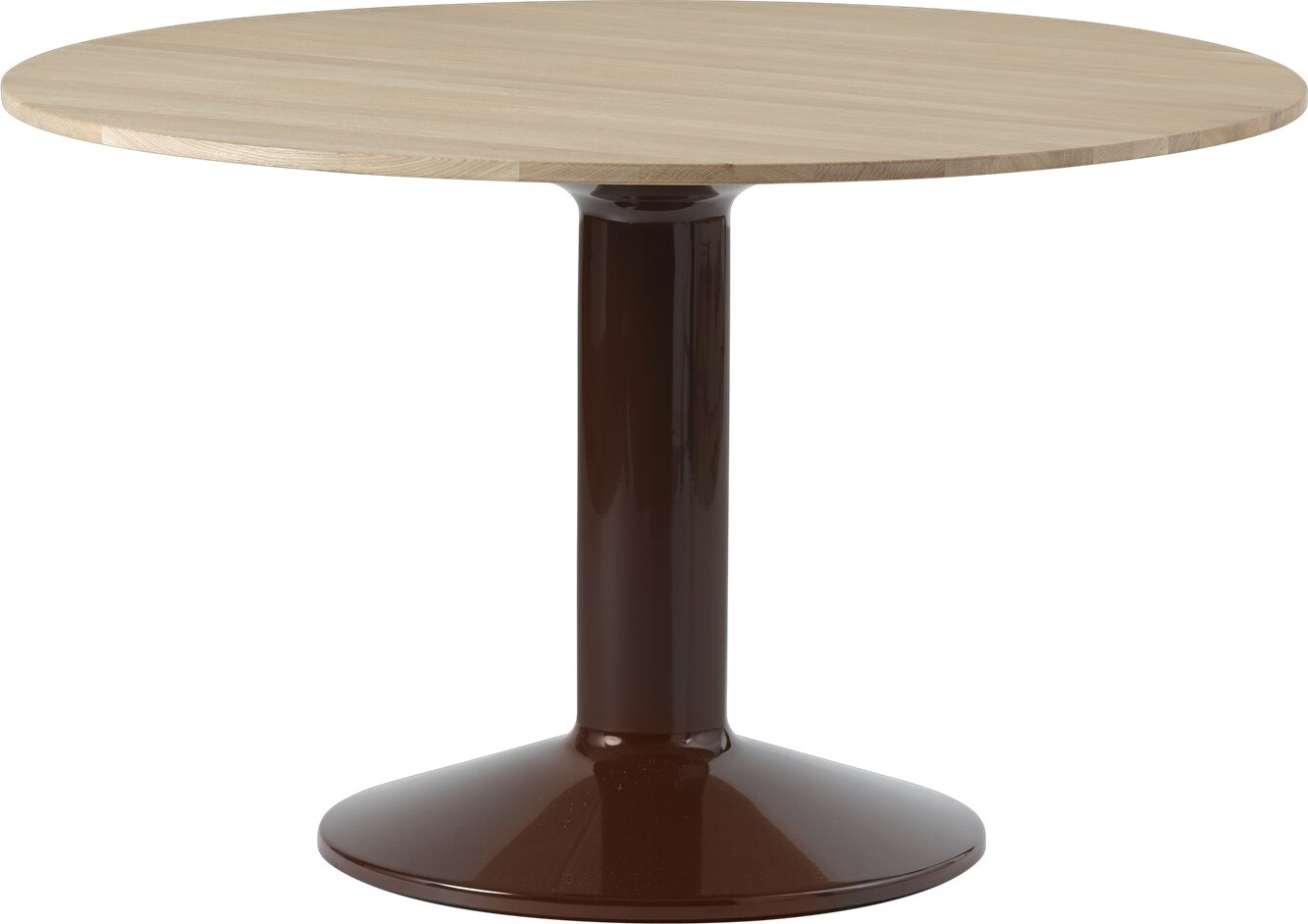 Stół Midst okrągły 120 cm jasny dąb na czerwonej nodze